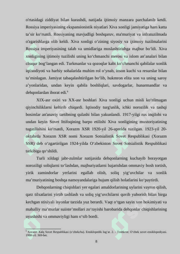 XXSR ning tashkil topishi 8