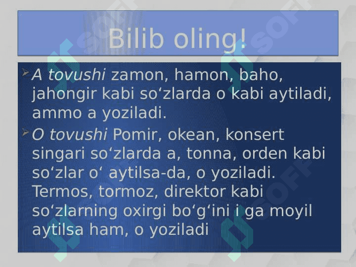 A VA O UNLILARINING TALAFFUZI VA IMLOSI 4