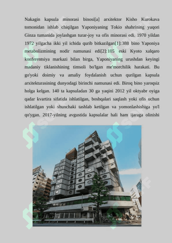 Nakagin kapsula minorasi 3