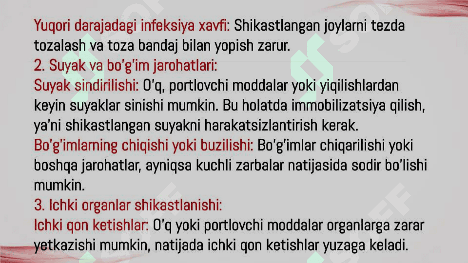 Harbiy zonada sodir etiladigan shikastlanish, kuyish, sovuq urishi vaqtida 1chi tibbiy yordam ko'rsatish 3