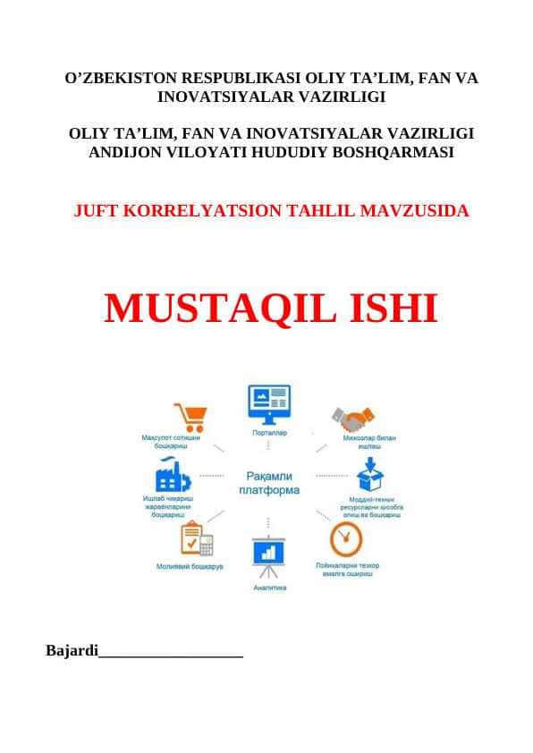 JUFT KORRELYATSION TAHLIL 1