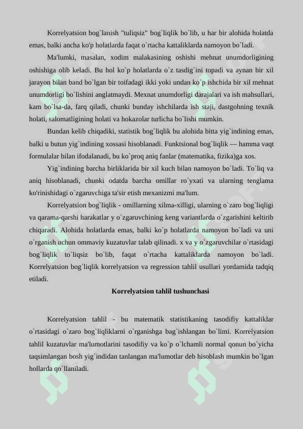 JUFT KORRELYATSION TAHLIL 4