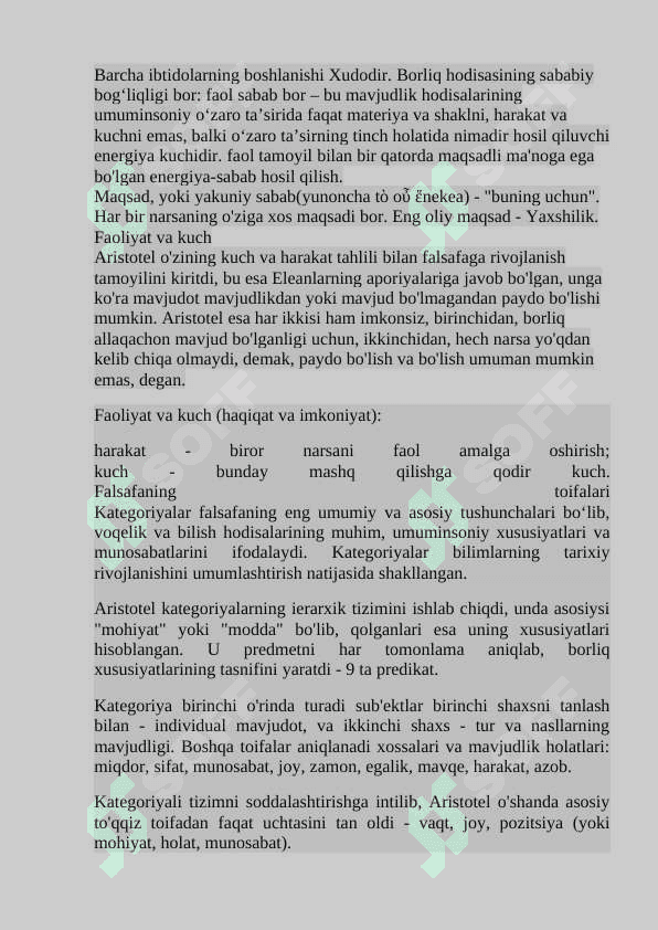 Aristotelning falsafiy qarashlari 6