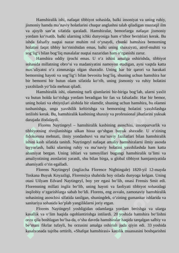 Florens Naytingeyl: hamshiralik kasbining asoschisi 3