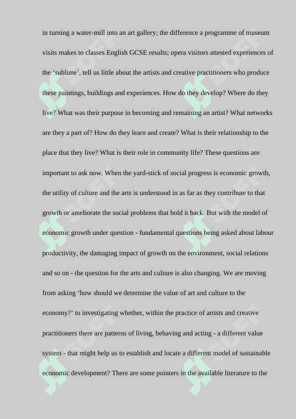 Placing a value on what artists do 2
