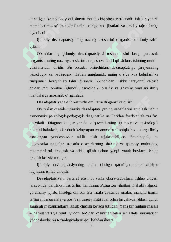 O‘smirlarning ijtimoiy dezadaptatsiyasini oldini olishga doir kompleks yondashuv 5
