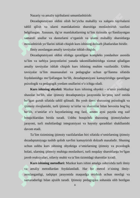O‘smirlarning ijtimoiy dezadaptatsiyasini oldini olishga doir kompleks yondashuv 6