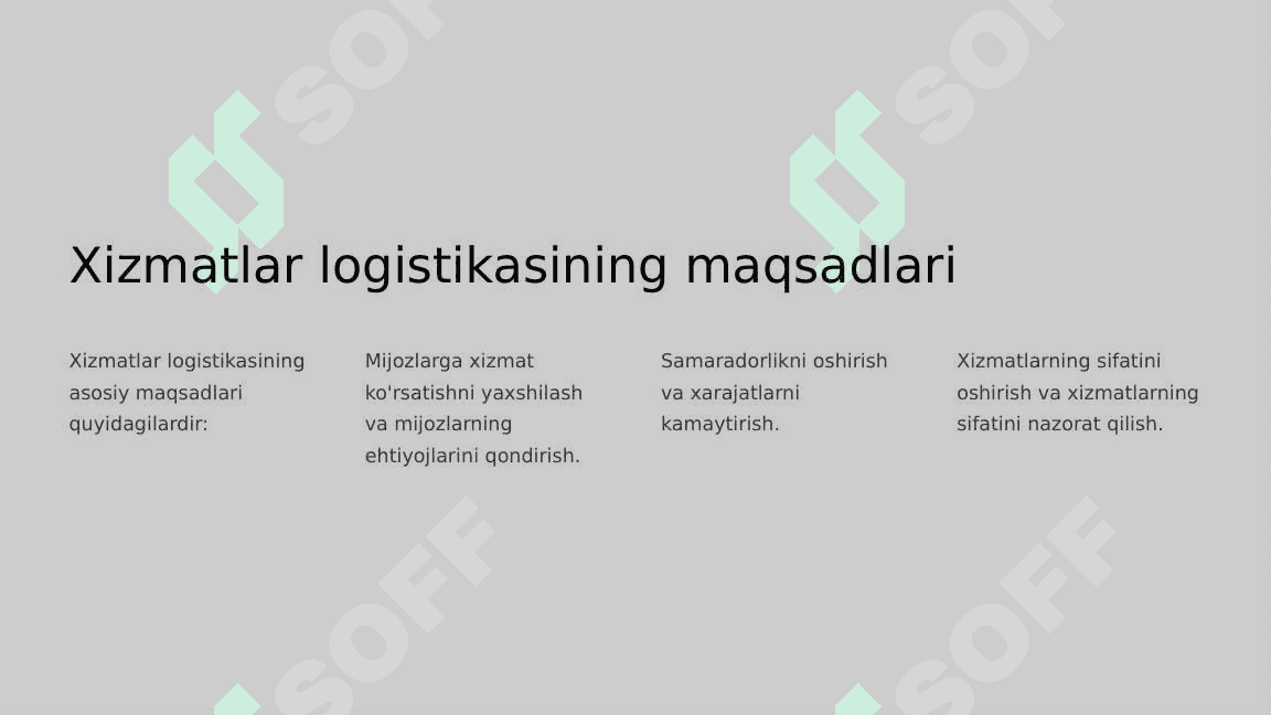 Xizmatlar logistikasi 5