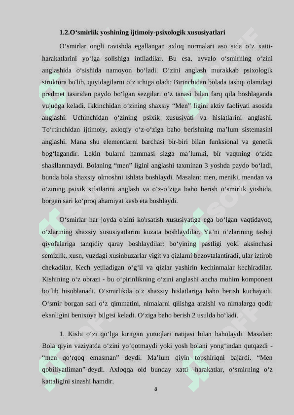 O‘smir o‘quvchilarda ijodiy faoliyat rivojlanishining ijtimoiy-psixologik imkoniyatlari 8