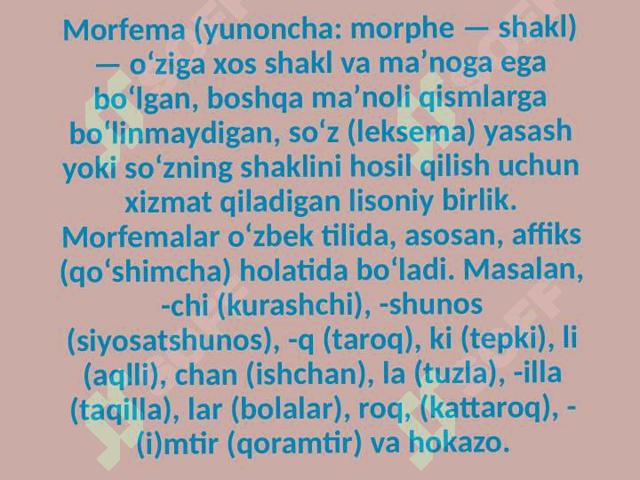 Kòmakchi morfemaning vazifasiga kòra turlari 2