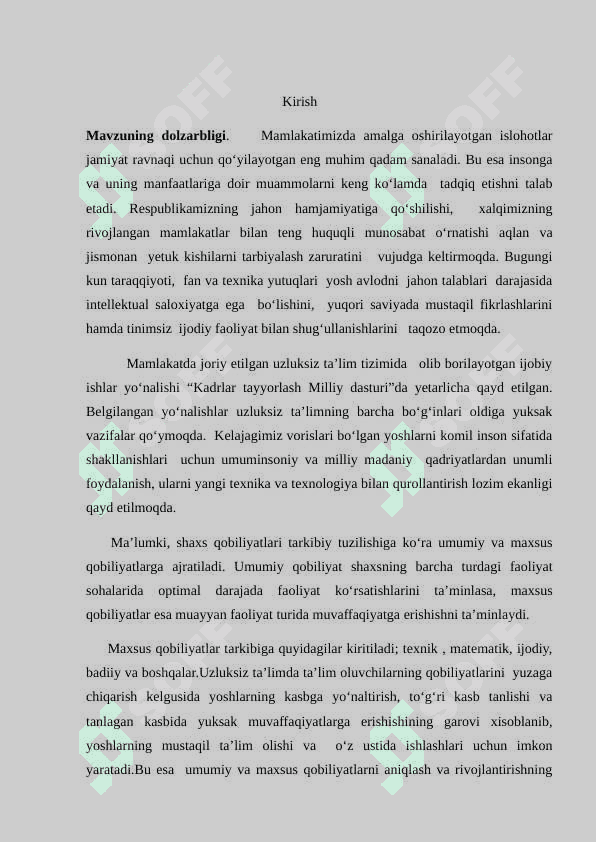 O’SMIRLARNI KASB-HUNARGA YO’NALTIRISHDA TEXNIK QOBILYATNI DIAGNOSTIKA QILISH 2
