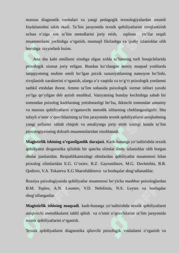 O’SMIRLARNI KASB-HUNARGA YO’NALTIRISHDA TEXNIK QOBILYATNI DIAGNOSTIKA QILISH 3
