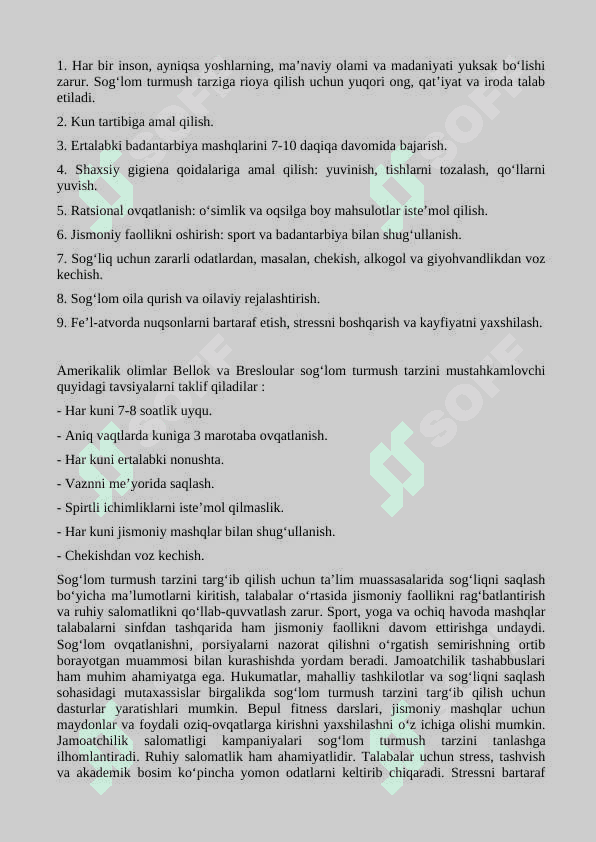 Aholi va talabalar o‘rtasida sog‘lom turmush tarzini ommalashtirish 2
