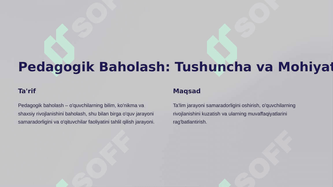 Pedagogik baholashni aniqlaydigan omillar va mezonlar 3
