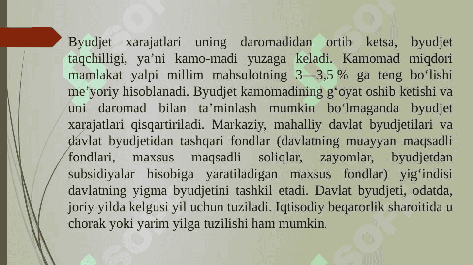 Davlat byudjeti . Soliqlar. 3