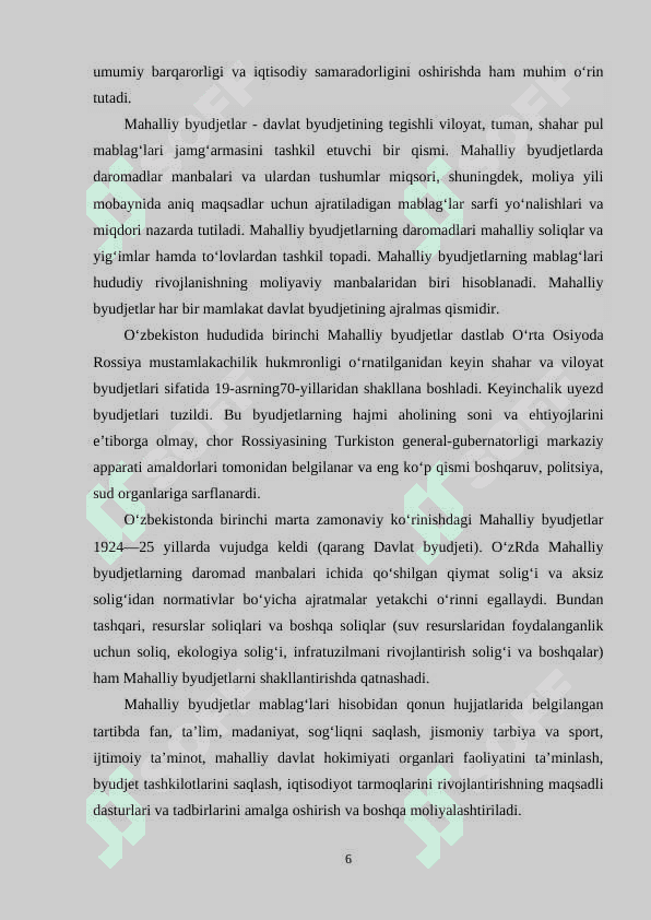 OʻZBEKISTON RESPUBLIKASI BYUDJET TIZIMIDA MAHALLIY BYUDJETLARNING OʻRNI VA AHAMIYATI 5