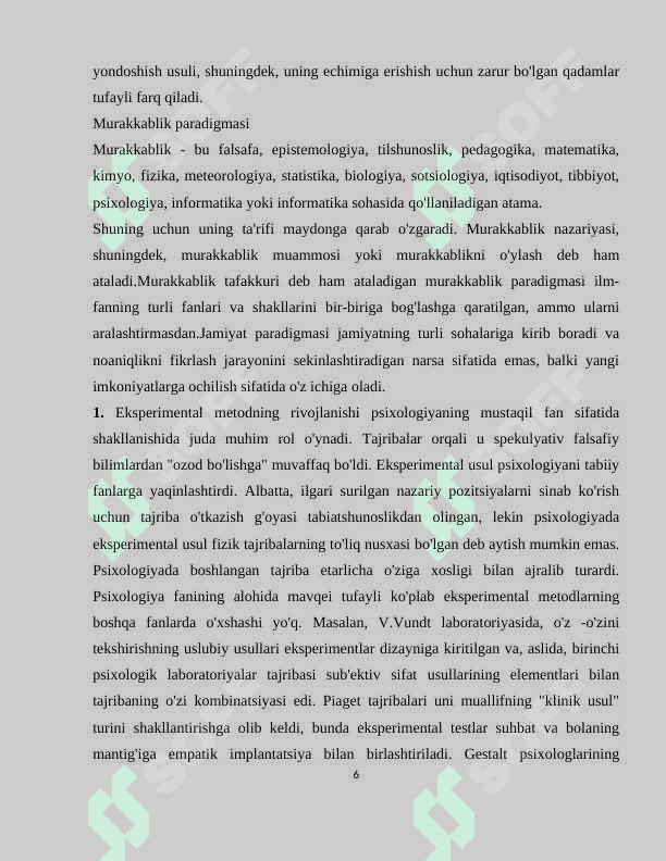 PSIXOLOGIYADA EKSPERIMENTAL PARADIGMA 6