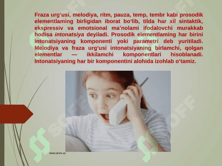 Intonatsiya  so`z va gap urg`usining  ifodali o`qishdagi o`rni 2