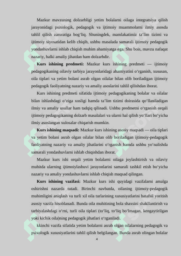 Oila tiplari va yetim bolani asrab olgan oila bilan olib boriladigan ijtimoiy pedagogik faoliyat 4