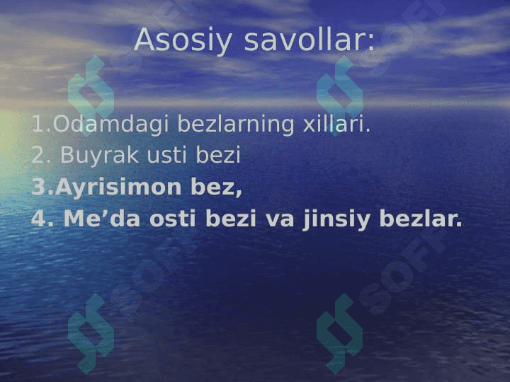 Endokrin bezlarning faoliyati va klassifikatsiyasi 2