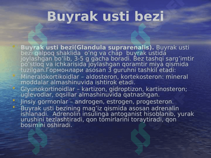 Endokrin bezlarning faoliyati va klassifikatsiyasi 3