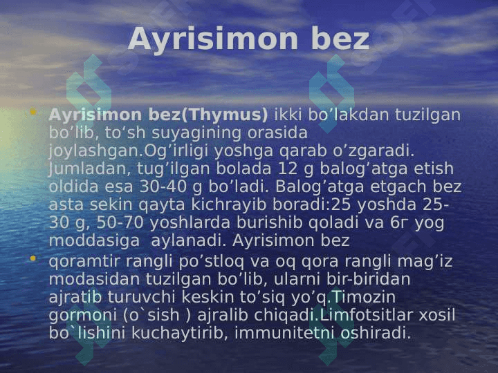 Endokrin bezlarning faoliyati va klassifikatsiyasi 8