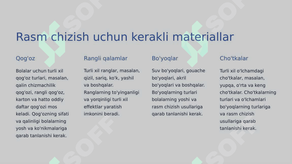 Katta va maktabga tayyorlov guruhda bolalarni rasm chizishga 3