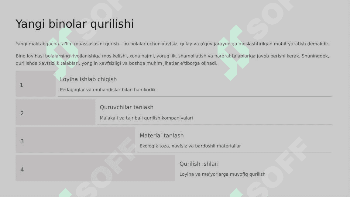 Maktabgacha talim muassasasi qurilishi va bezaklari 4