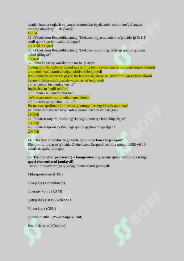 Informatikadan testlar 3