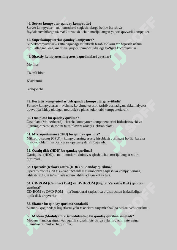 Informatikadan testlar 4
