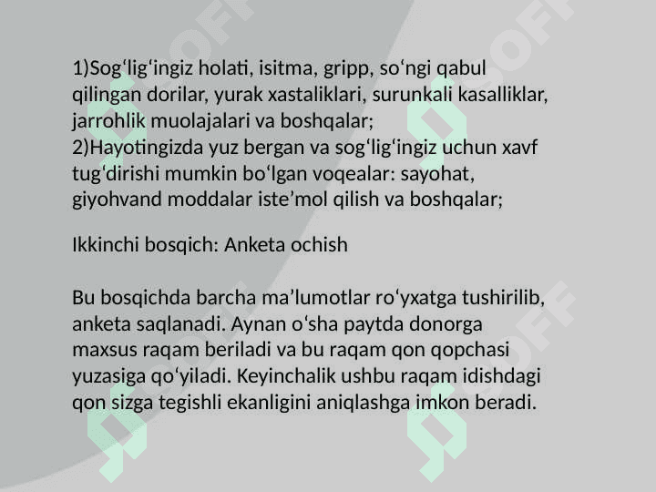Transfuziologiya . Donorlik va salomatlik 7