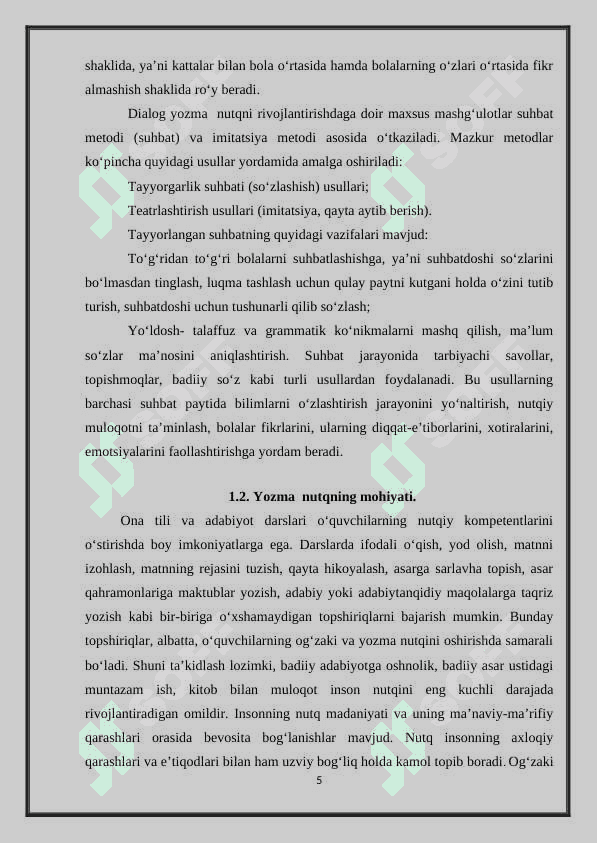 “AKADEMIK LITSEY ADABIYOT DARSLARIDA OG‘ZAKI VA YOZMA NUTQNI O‘STIRISH USULLARI” 6
