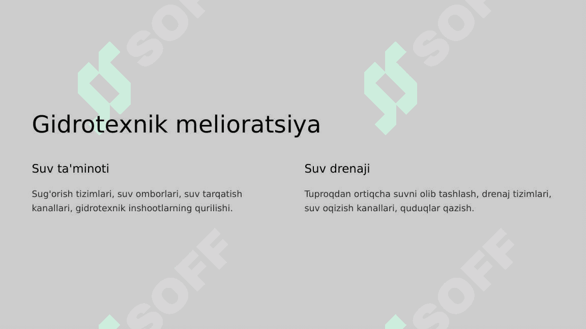 Qishloq xo'jaligi melioratsiyasi turlari 3