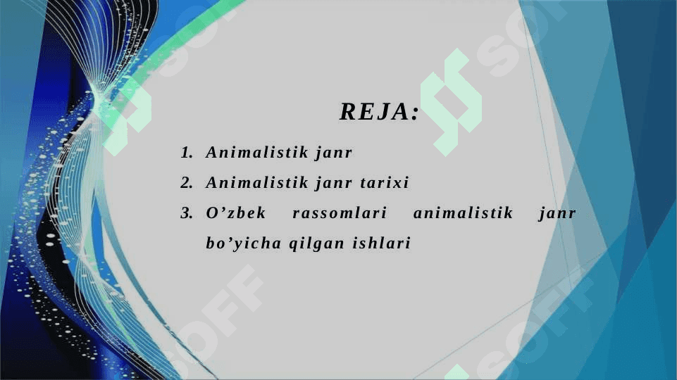 Tasviriy san’atda animalistik janr. Suhbat va amaliy ish 2