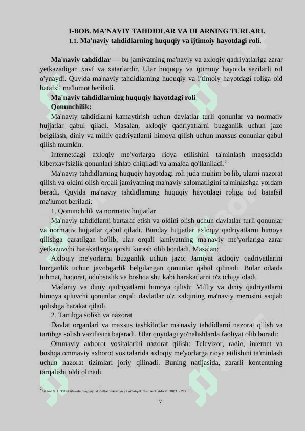 Oilada farzandlarni ma'naviy tahdidlardan himoya qilish 6