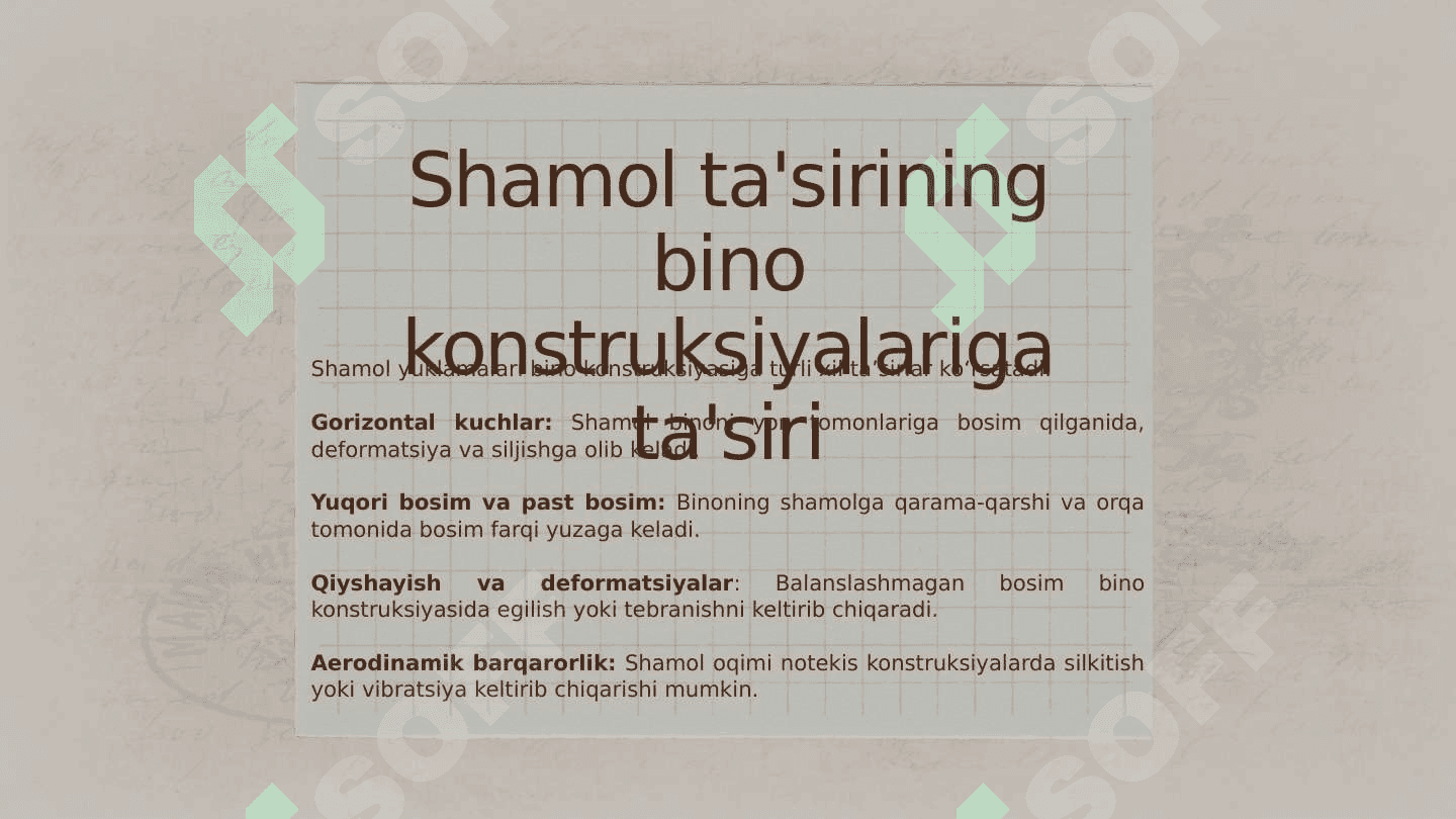 Qurilish konstruksiyalarini shamol bosimlariga nisbatan loyihalash 3