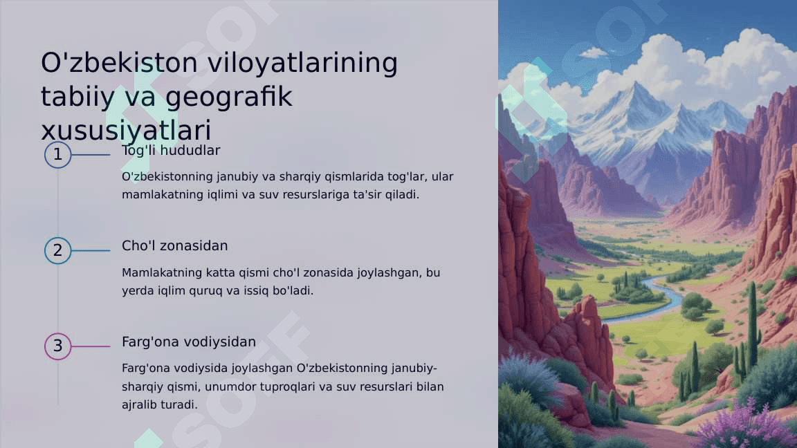 O‘zbekistoning ma'muriy-hududiy tuzilishi va ularning mintaqaviy rivojlanish xususiyatlari 6