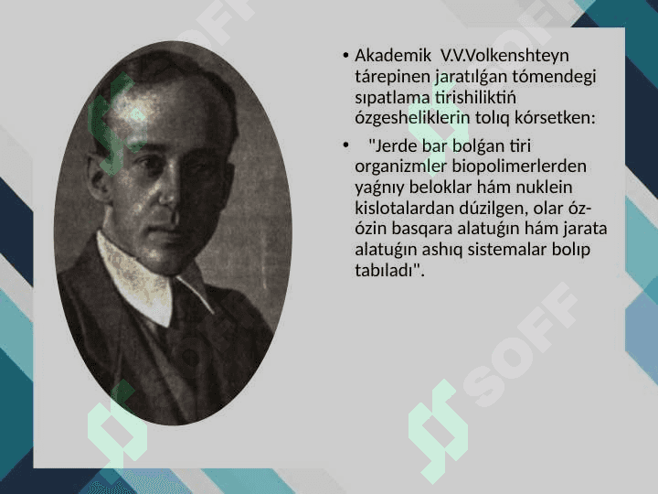 Jerdegi tirishiliktiń payda bolıwı, tiykarǵı qaraslar 3