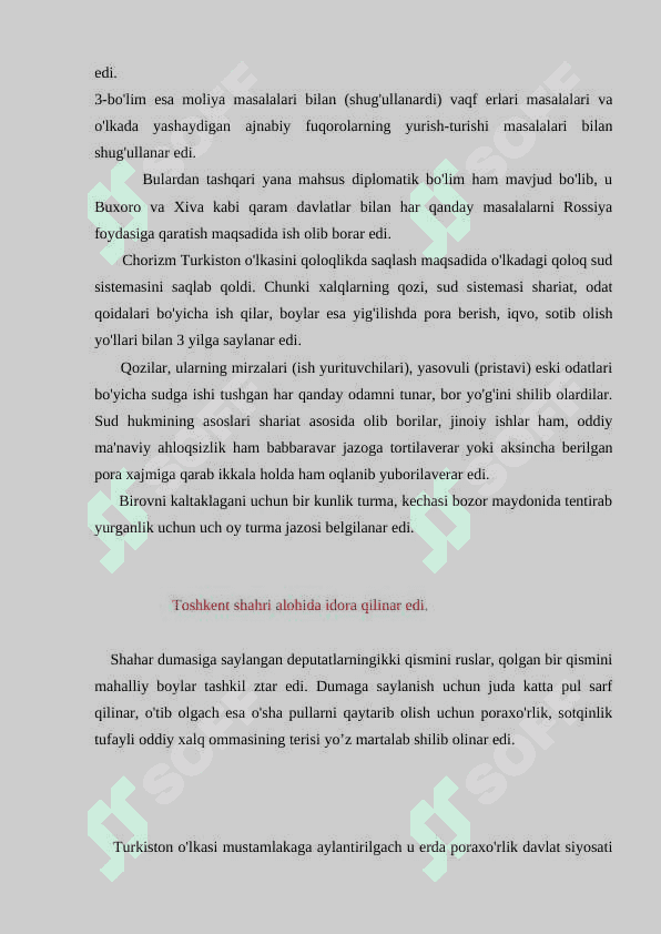 Chor Rossiyasining Turkistonni bosib olishi. Chorizm istibdodiga qarshi Turkiston xalqlarining milliy-ozodlik kurashi. Jadidchilik. 5