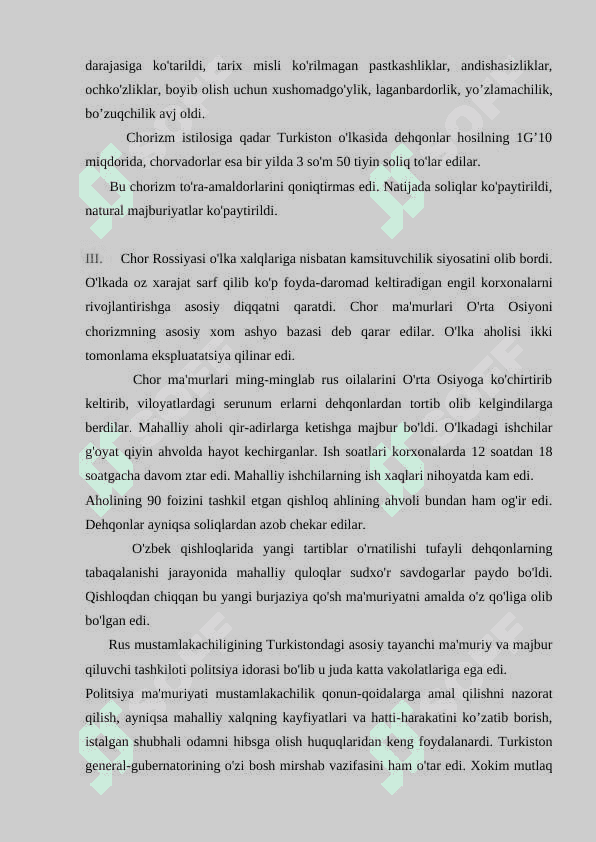 Chor Rossiyasining Turkistonni bosib olishi. Chorizm istibdodiga qarshi Turkiston xalqlarining milliy-ozodlik kurashi. Jadidchilik. 6