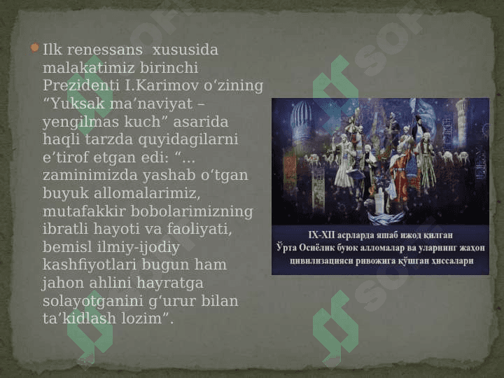 O’rta Osiyo hududida  IX-XII asrlarda Renessans 4
