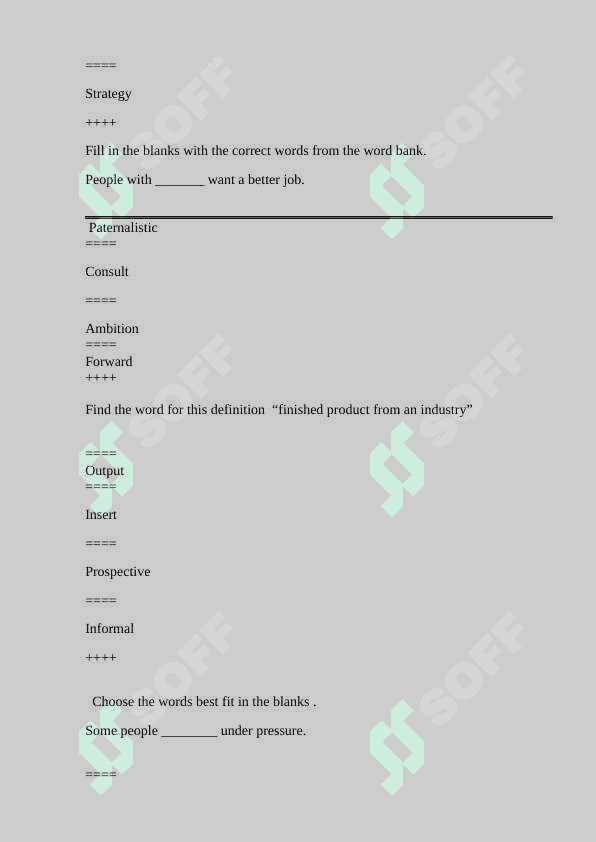 Ingliz tili test va javoblari 1- kurs 8