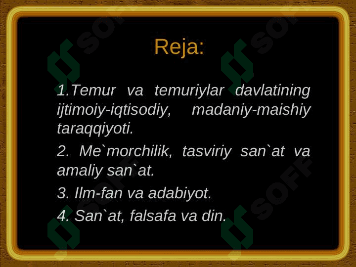 TEMUR VA TEMURIYLAR DAVRI ME’MORCHILIGI 2