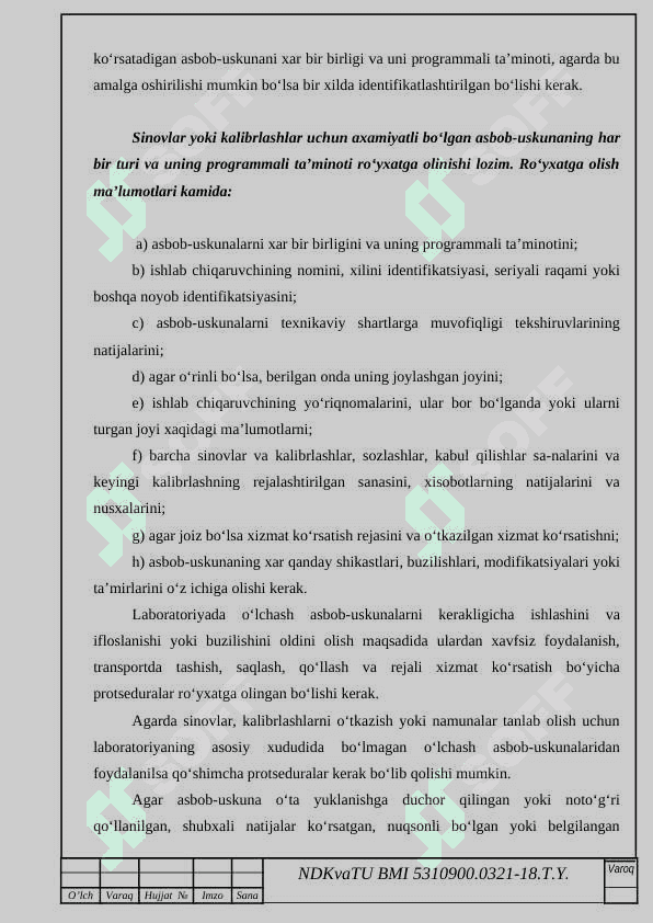 Zamonaviy multimetrlarni kalibrlash va noanikligini baxolash 7