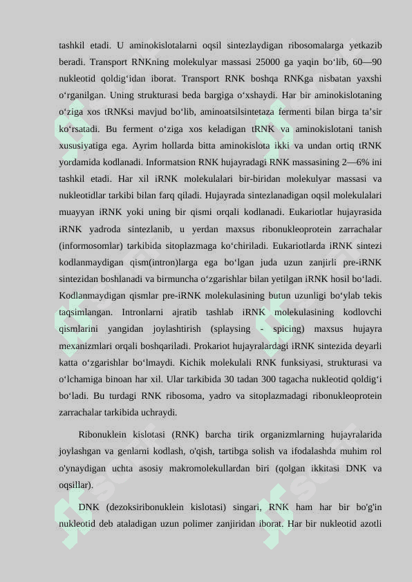 OQSILLARNI KODLAMAYDIGAN RNK LAR VA ULARNING GEN IFODALANISHIDAGI ROʻLI 7
