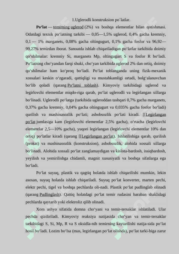 Maxsus xossali po‘latlar 2