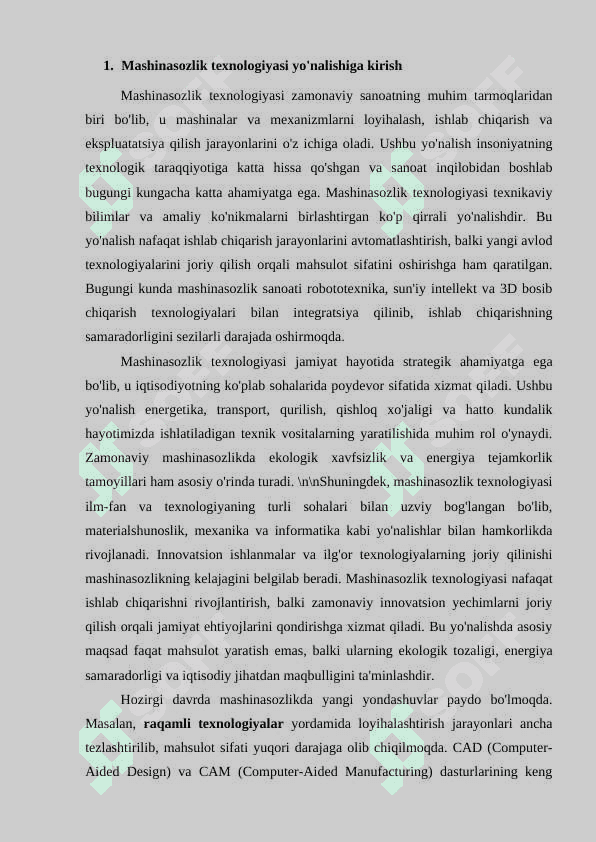Mashina detallari zagatovkalarni olish yangi materiallardan foydalanish 2