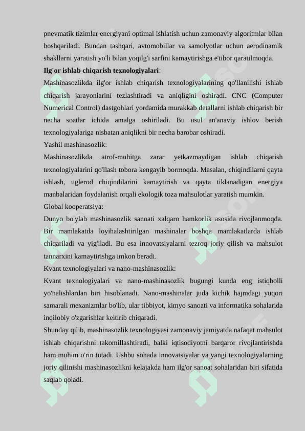 Mashina detallari zagatovkalarni olish yangi materiallardan foydalanish 4