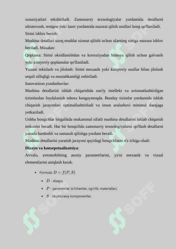 Mashina detallari zagatovkalarni olish yangi materiallardan foydalanish 7