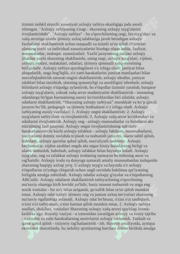 Axloqiy tarbiyada  Abdulla Qaxorning  Sinchalak  asridan foydalanish 7